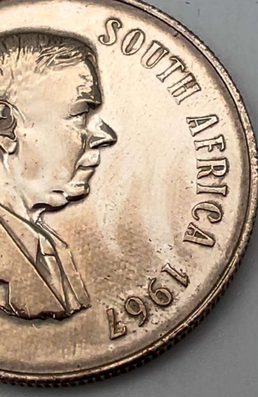 One Rand 1967 Verwoerd (English), Coin from South Africa - Uncirculated