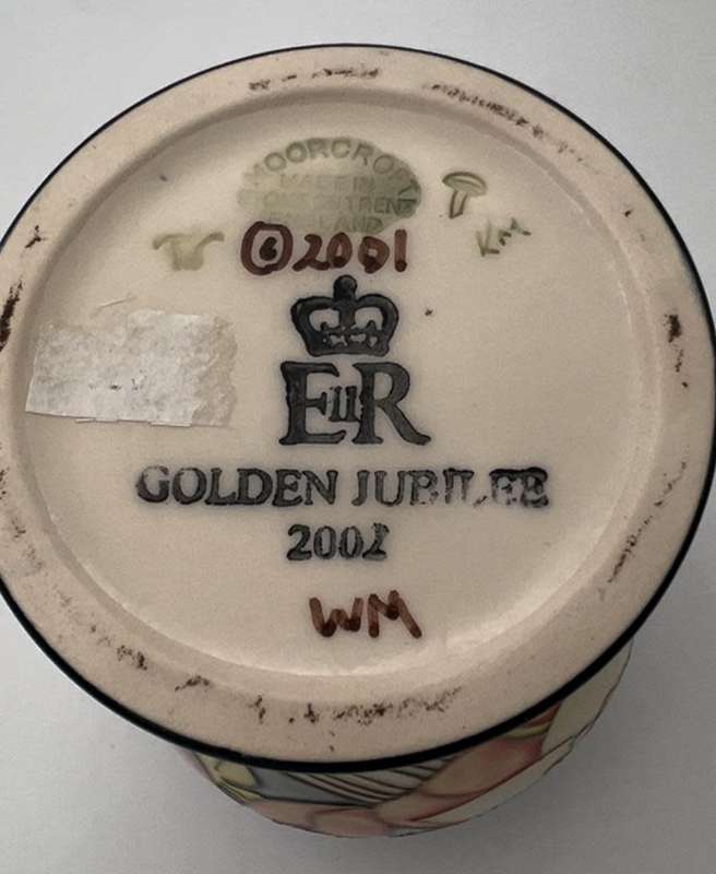 Moorcroft Pottery Golden Jubilee pattern vase, designed by Emma Bossons, circa 2001