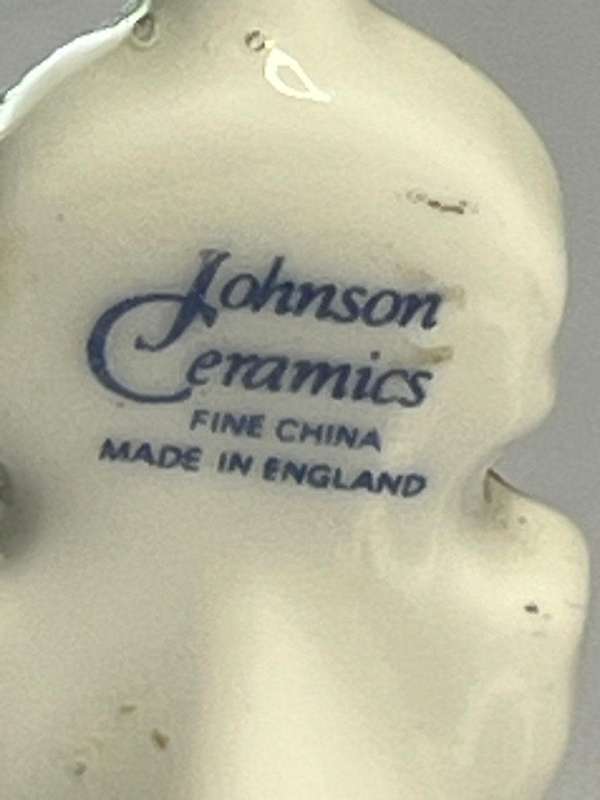 Johnson Ceramics Fine China Made in England Cello Gold Details Figurine Hand Painted