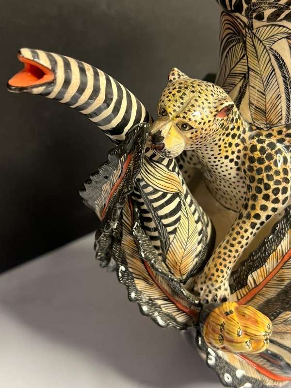 Ardmore Exclusive Stunning Cheetah Teapot - One of a kind