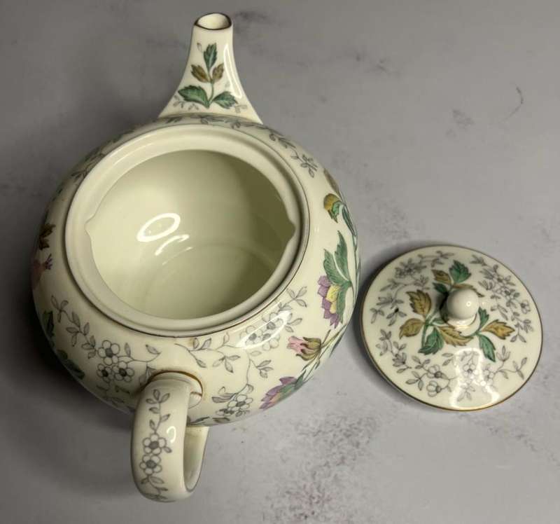 Vintage Wedgwood Bone China England Teapot Floral Gold Trim