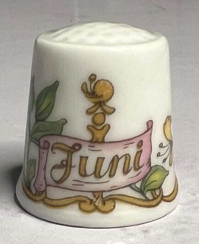 12 Vintage Fine Bone China Sewing Thimbles