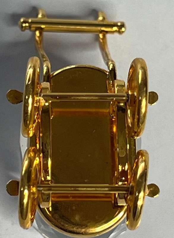 Swarovski Crystal Memories Baby Carriage Pram 18 K Gold Plated