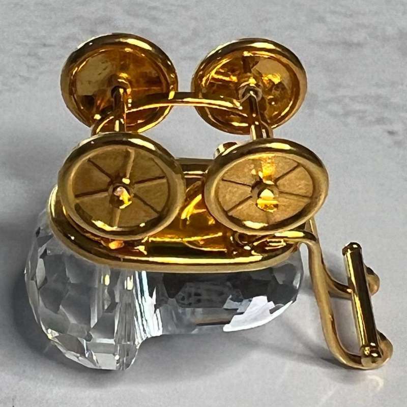 Swarovski Crystal Memories Baby Carriage Pram 18 K Gold Plated