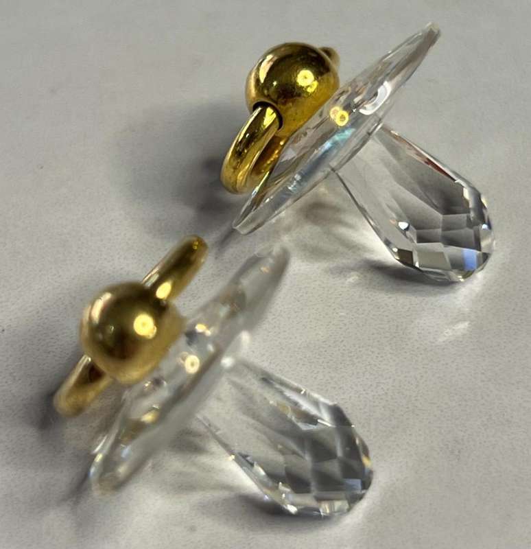 SWAROVSKI CRYSTAL MEMORIES  BABYS BOTTLE GOLD & 2 PACIFIER GOLD