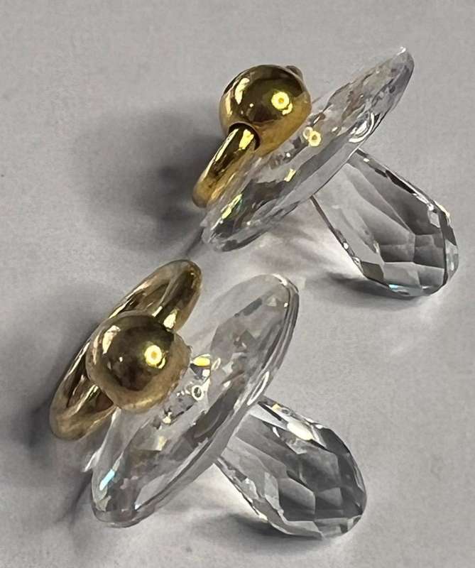 SWAROVSKI CRYSTAL MEMORIES  BABYS BOTTLE GOLD & 2 PACIFIER GOLD