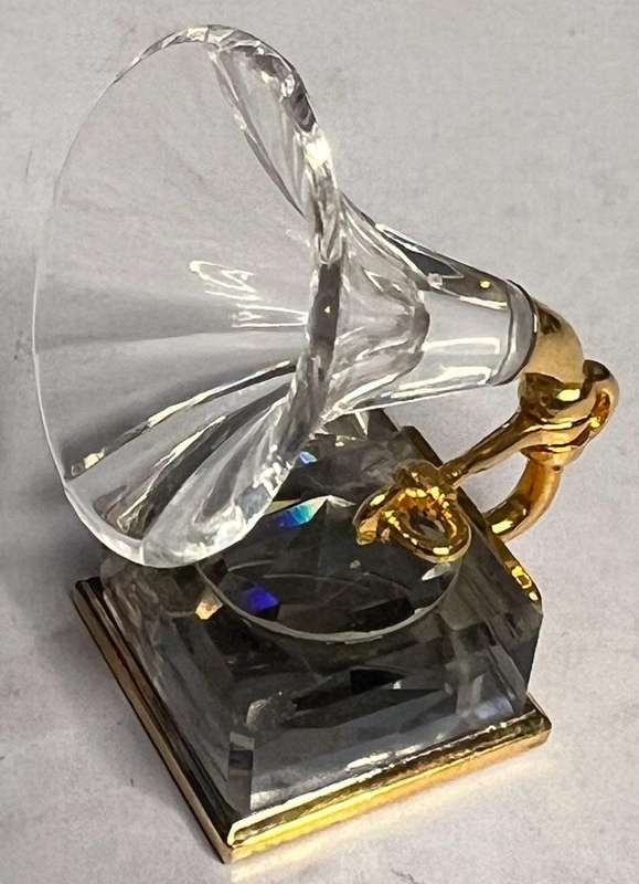 SWAROVSKI CRYSTAL MEMORIES  GRAMOPHONE GOLD