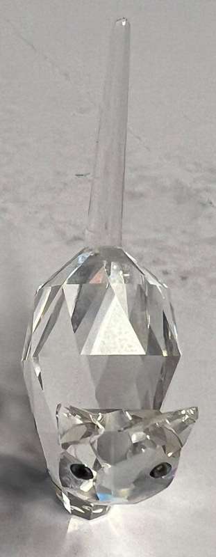 Swarovski Crystal Figure Cat With Pointy Tail