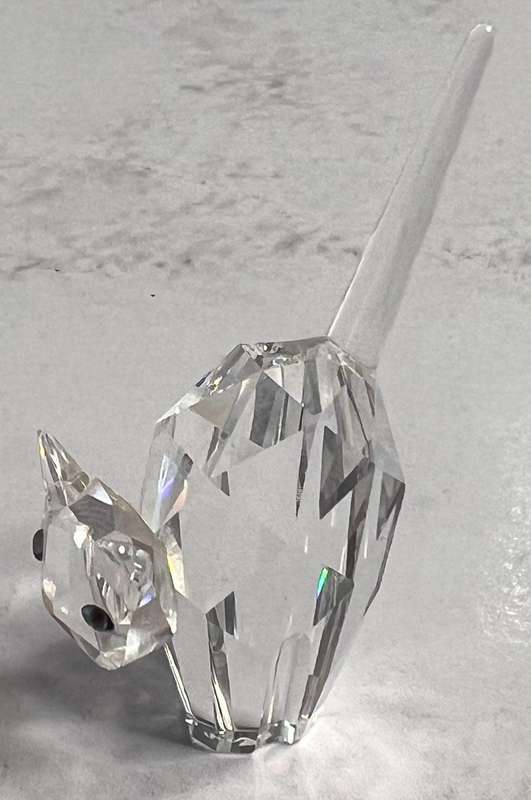 Swarovski Crystal Figure Cat With Pointy Tail