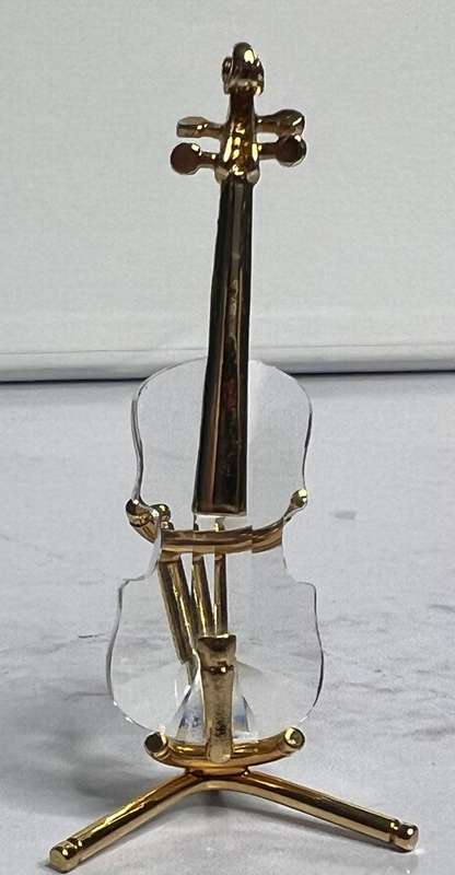 SWAROVSKI CRYSTAL MEMORIES  VIOLIN V1 GOLD WITH STAND GOLD