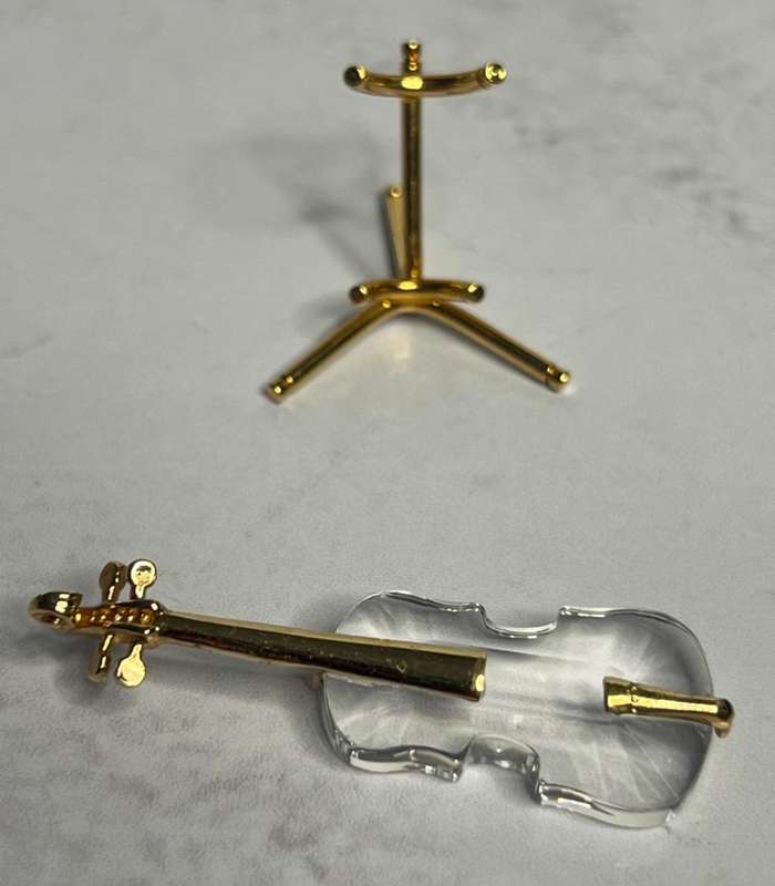 SWAROVSKI CRYSTAL MEMORIES  VIOLIN V1 GOLD WITH STAND GOLD