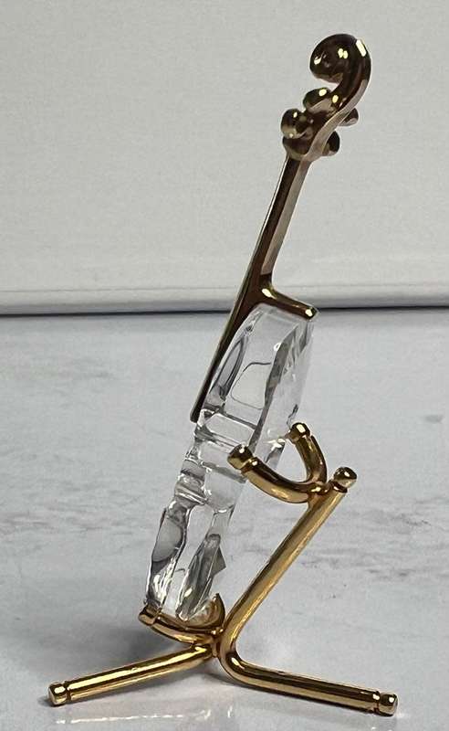 SWAROVSKI CRYSTAL MEMORIES  VIOLIN V1 GOLD WITH STAND GOLD
