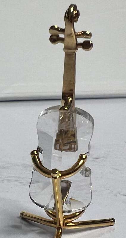 SWAROVSKI CRYSTAL MEMORIES  VIOLIN V1 GOLD WITH STAND GOLD