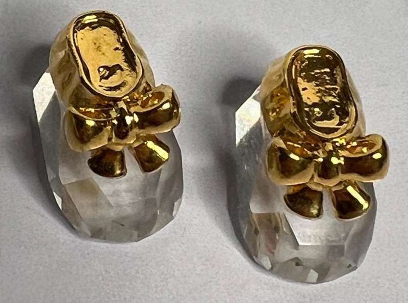 SWAROVSKI CRYSTAL MEMORIES  BABY SHOES GOLD