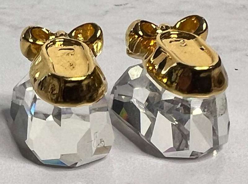 SWAROVSKI CRYSTAL MEMORIES  BABY SHOES GOLD