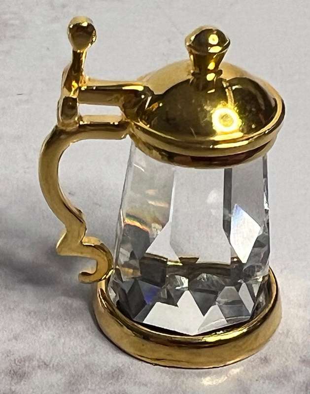 SWAROVSKI CRYSTAL MEMORIES  BEER MUG GOLD