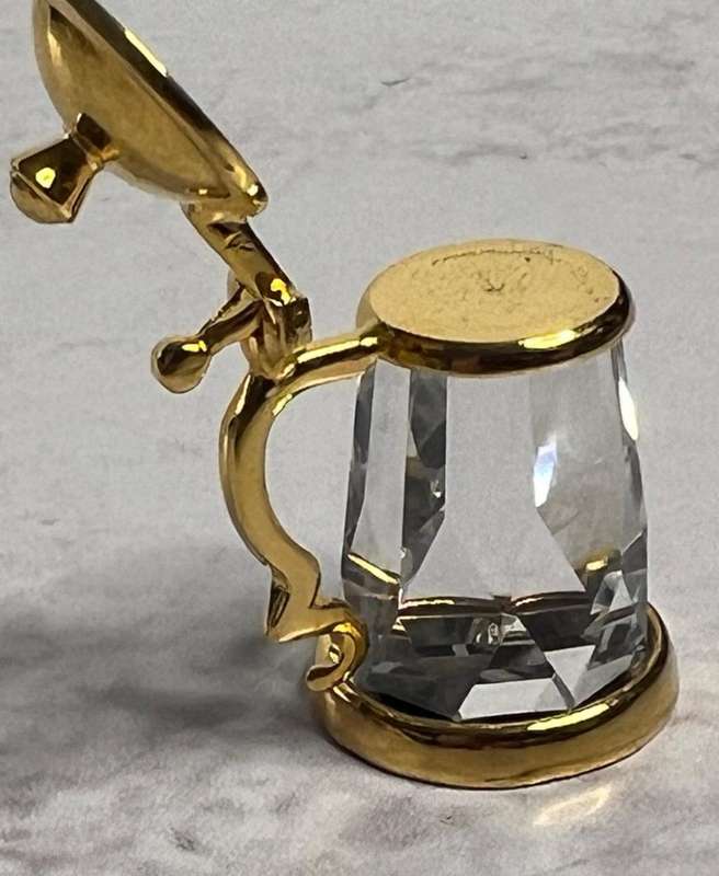 SWAROVSKI CRYSTAL MEMORIES  BEER MUG GOLD