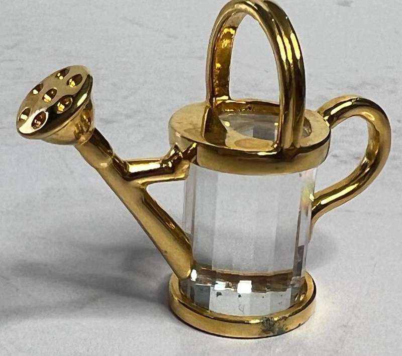 SWAROVSKI CRYSTAL MEMORIES  WATERING CAN GOLD