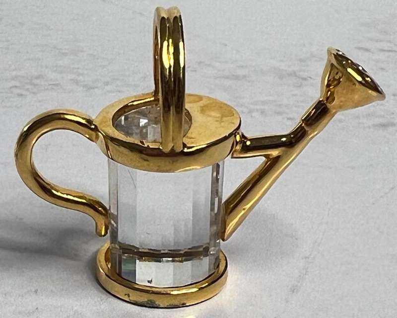 SWAROVSKI CRYSTAL MEMORIES  WATERING CAN GOLD