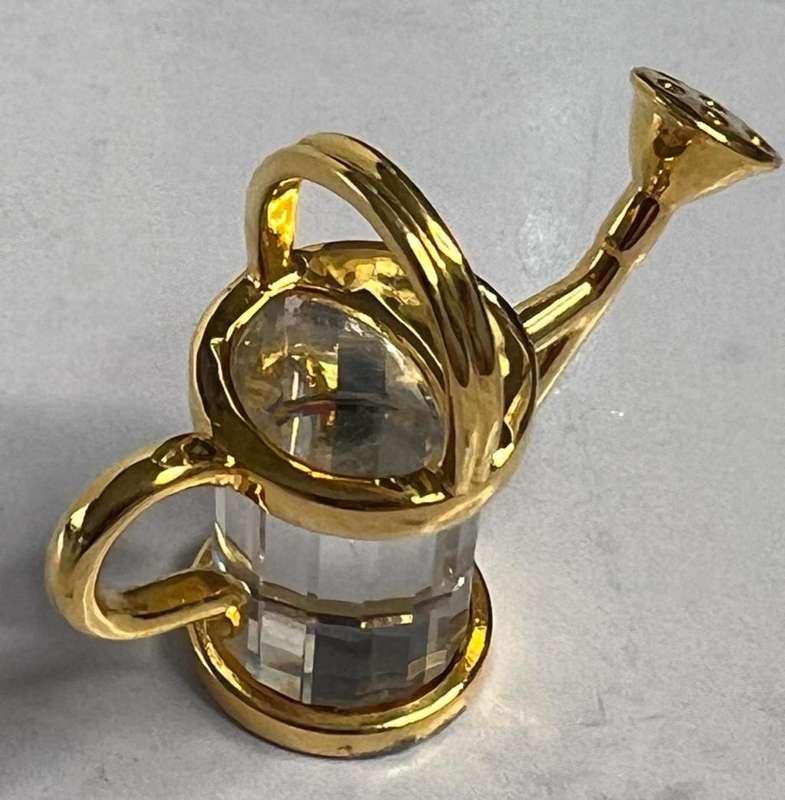 SWAROVSKI CRYSTAL MEMORIES  WATERING CAN GOLD