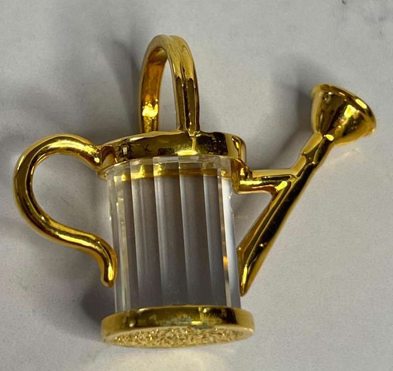 SWAROVSKI CRYSTAL MEMORIES  WATERING CAN GOLD