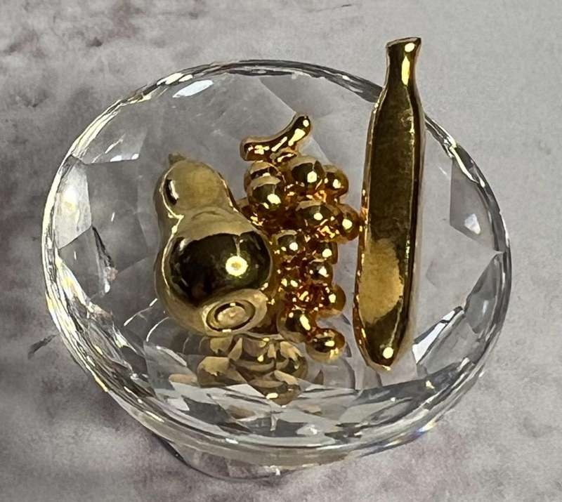 SWAROVSKI CRYSTAL MEMORIES  FRUIT BOWL GOLD