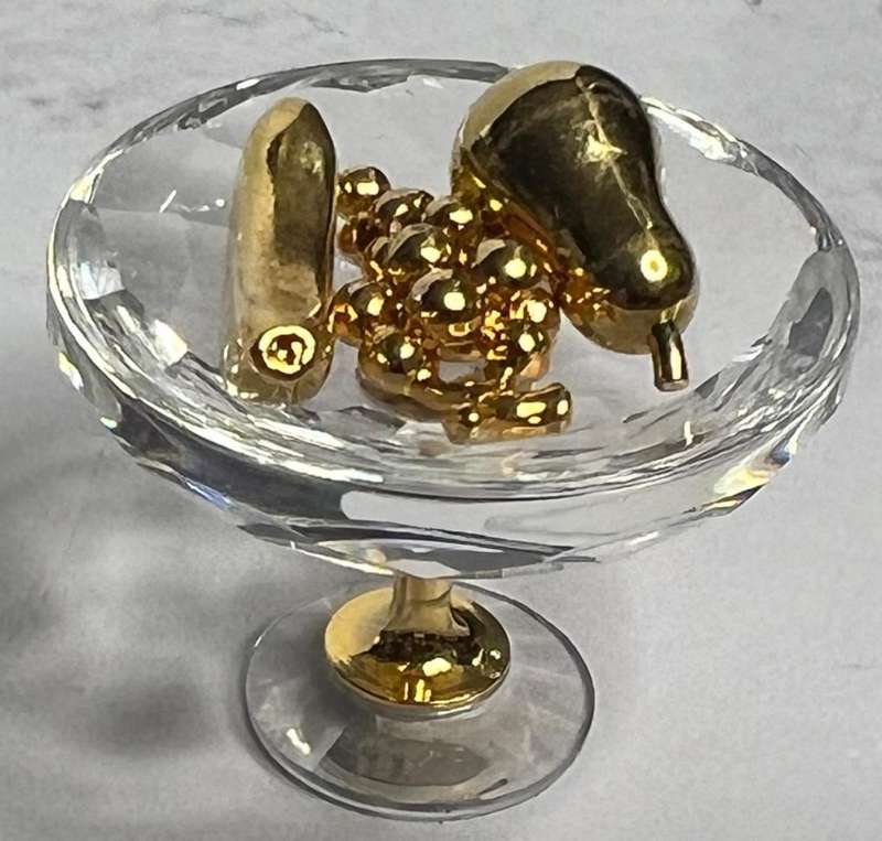 SWAROVSKI CRYSTAL MEMORIES  FRUIT BOWL GOLD
