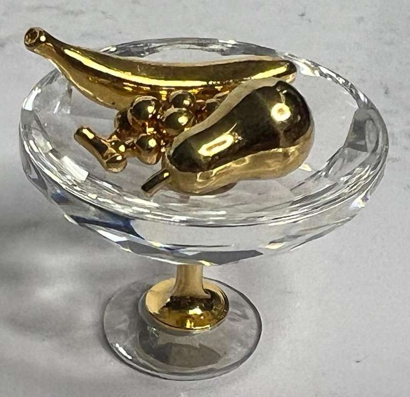SWAROVSKI CRYSTAL MEMORIES  FRUIT BOWL GOLD
