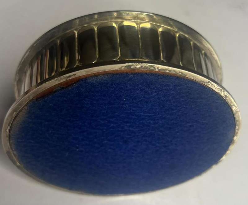 Beautiful Antique Silver Tone Wine Bottle Coaster with Wooden/felt Base