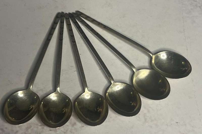 Walker And Hall Sheffield Sterling Silver Demitasse Tea Spoon Set Of 6