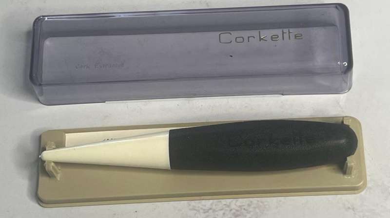 Vintage Corkette `Take the Strain out of Bottle Opening` Black Cork Extractor