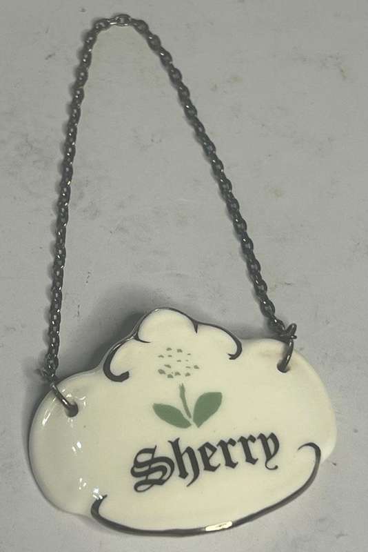 Fine bone china England CAVENDISH  DECANTER LABEL  Sherry