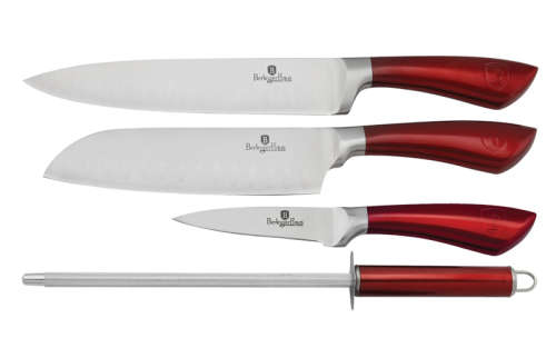Berlinger Huas 4 pcs knife set, SS, Velvet Line Burgundy