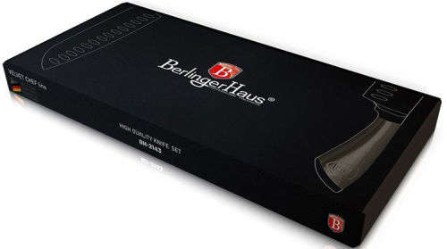 Berlinger Haus 4 pcs knife set with scissors, Velvet Chef Line  Carbon