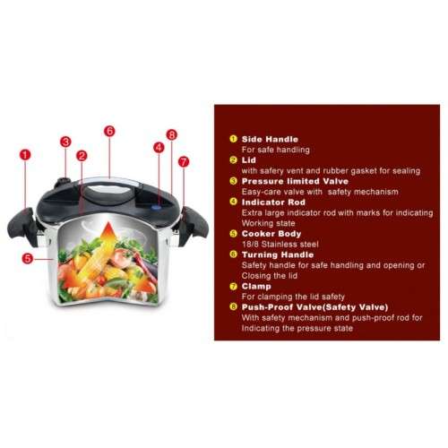 Royalty Line RL-PS4L Heavy Duty Stainless Steel Pressure Cooker ( 4 Liter )