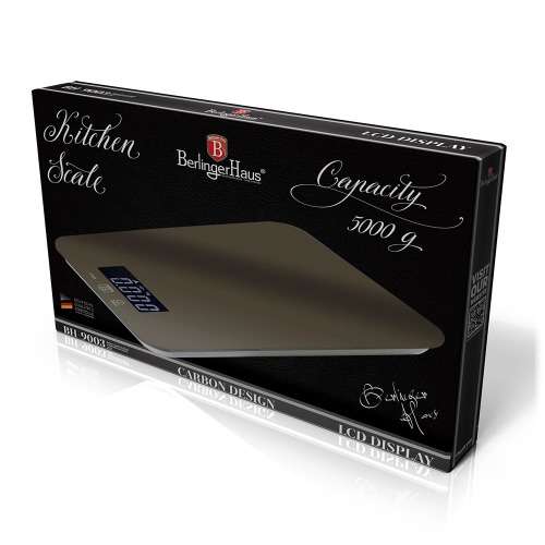 Berlinger Haus Digital 5Kg Kitchen Scale LCD Display  - CARBON