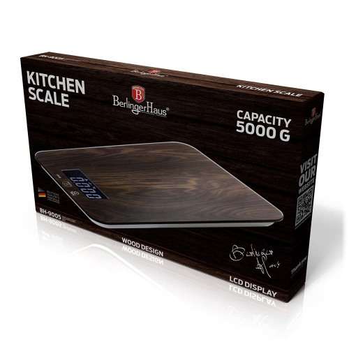 Berlinger Haus Digital 5Kg Kitchen Scale LCD Display - Wood Design