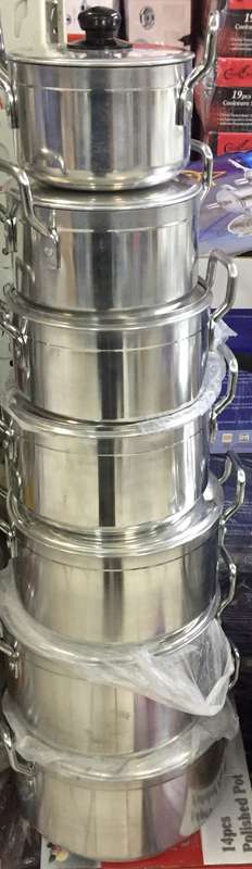 14 Piece High Quality Beautiful Brushed Metal Finish Aluminium Casserole Sets