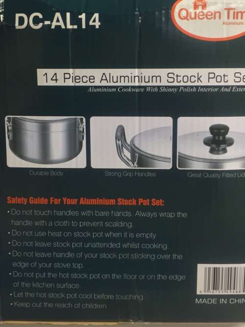 14 Piece High Quality Beautiful Brushed Metal Finish Aluminium Casserole Sets