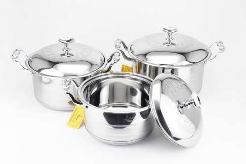 6 PIECE  HIGH QUALITY STAINELESS STEEL BIG POT COOKWARE SETS