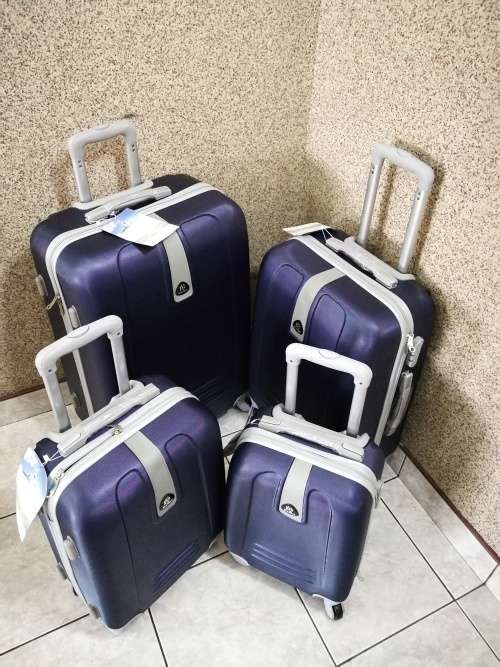 Set of 4 Suitcases Trolley Bag, ABS Trolley Luggage with Universal Wheels -Navy Blue