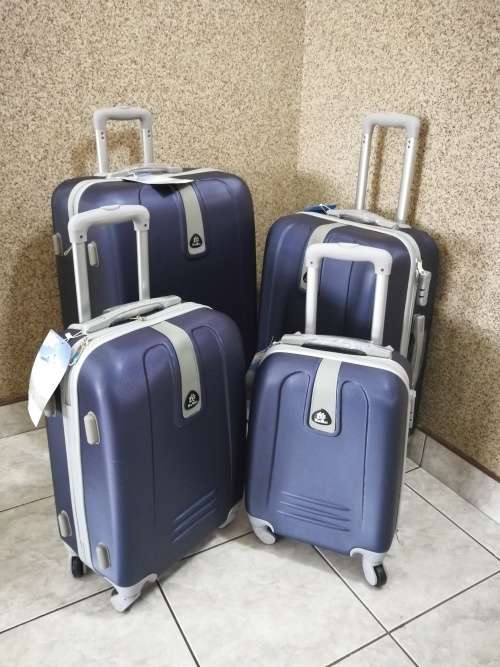Set of 4 Suitcases Trolley Bag, ABS Trolley Luggage with Universal Wheels -Navy Blue