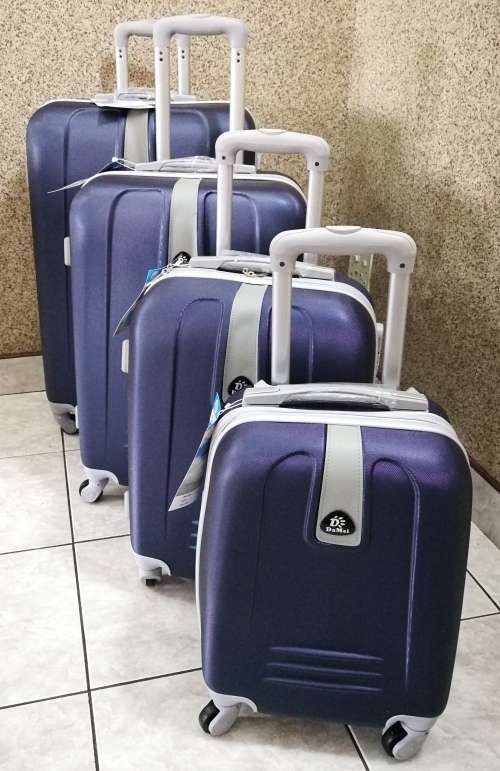 Set of 4 Suitcases Trolley Bag, ABS Trolley Luggage with Universal Wheels -Navy Blue