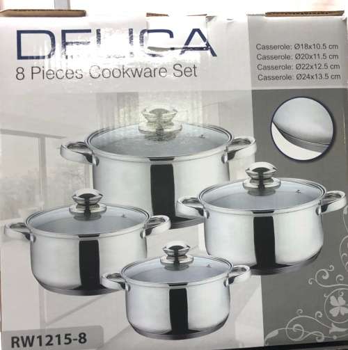 *****NEW ARRIVAL NEW STYLE 8PCS COOKWARE SET*** HEAVY POTS**