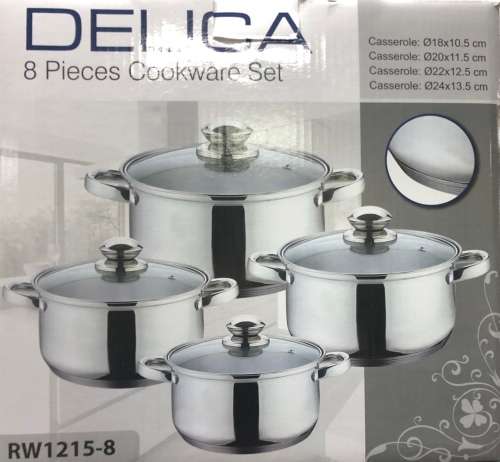 *****NEW ARRIVAL NEW STYLE 8PCS COOKWARE SET*** HEAVY POTS**
