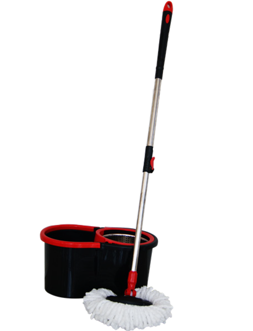 Totally Home Mobile Easy Mop with 2 Micro-fiber Mop Heads - Black