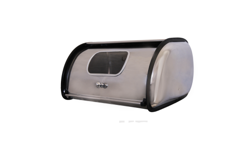 Totally Home Vintage Stainless Steel Bread Bin with Glass Window 1 Loaf