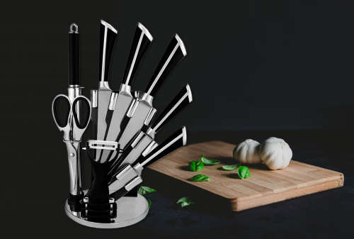Totally Home 9 Pieces Stainless Steel Knife Set - Black