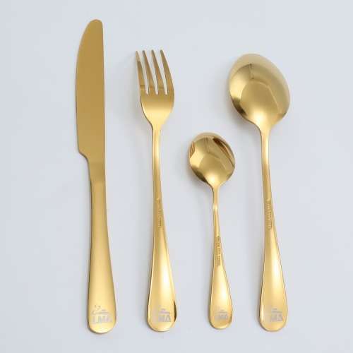 24 Piece Cutlery Set & Storage Case - Polished Gold Finish