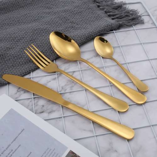 24 Piece Cutlery Set & Storage Case - Polished Gold Finish